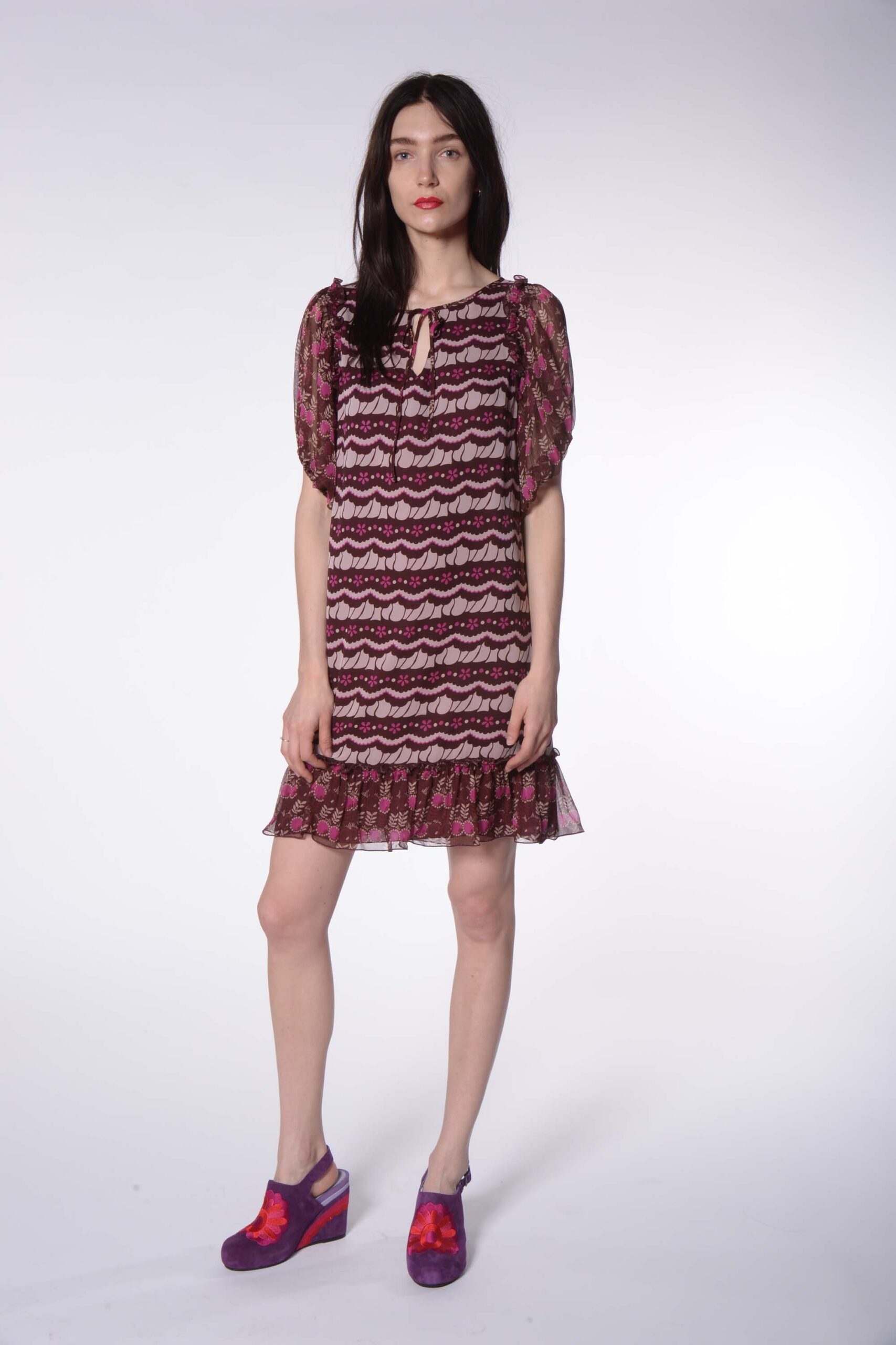 purple and pink relaxed dress