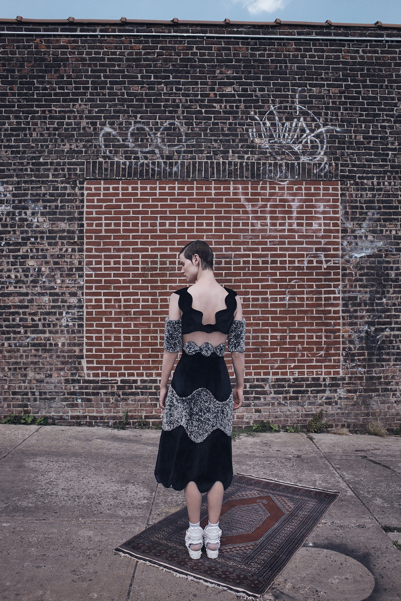 black and gray tiered dress