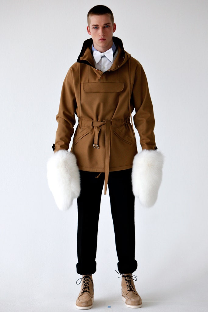brown relaxed jacket with fur