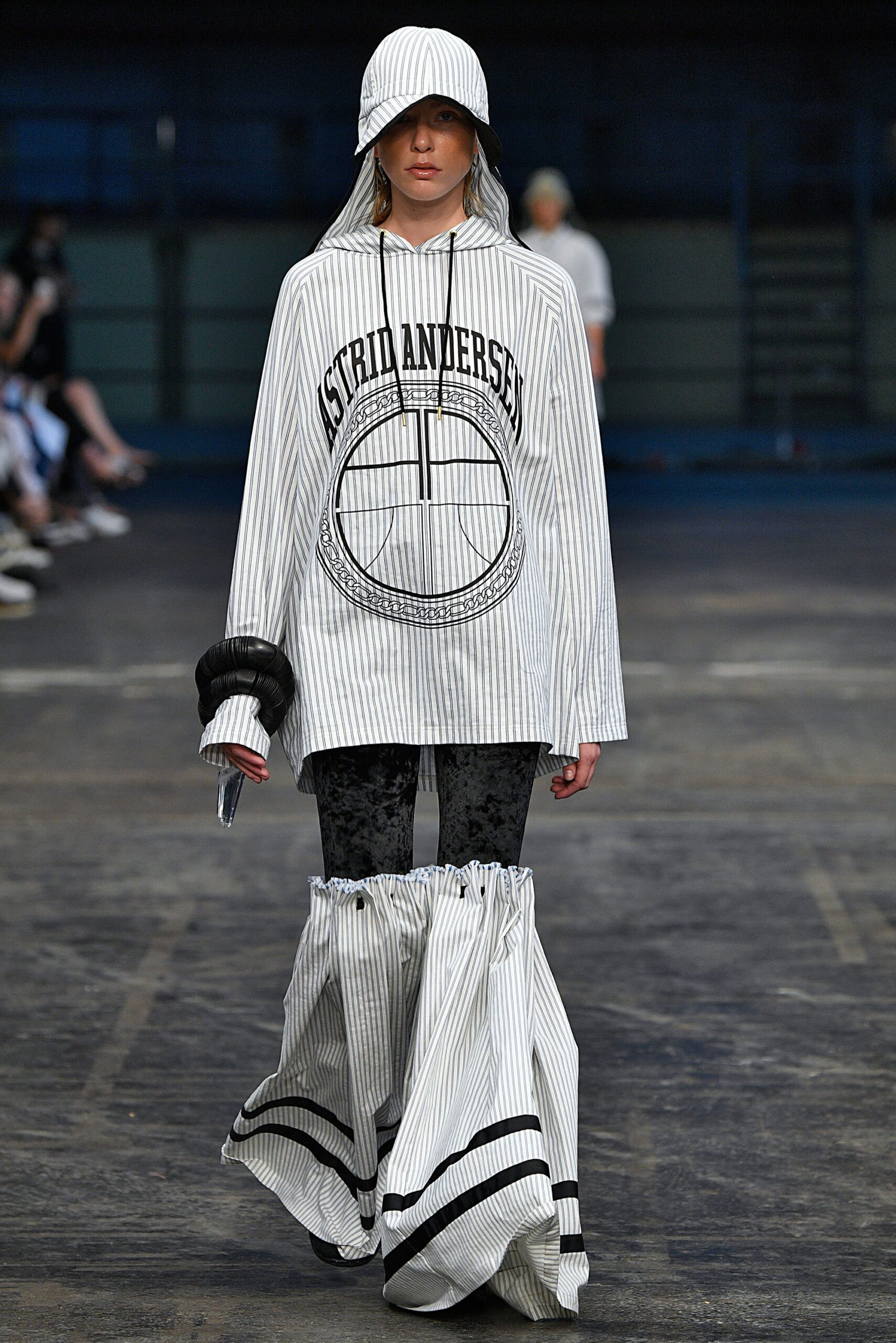 oversized striped hoodie with flared pants
