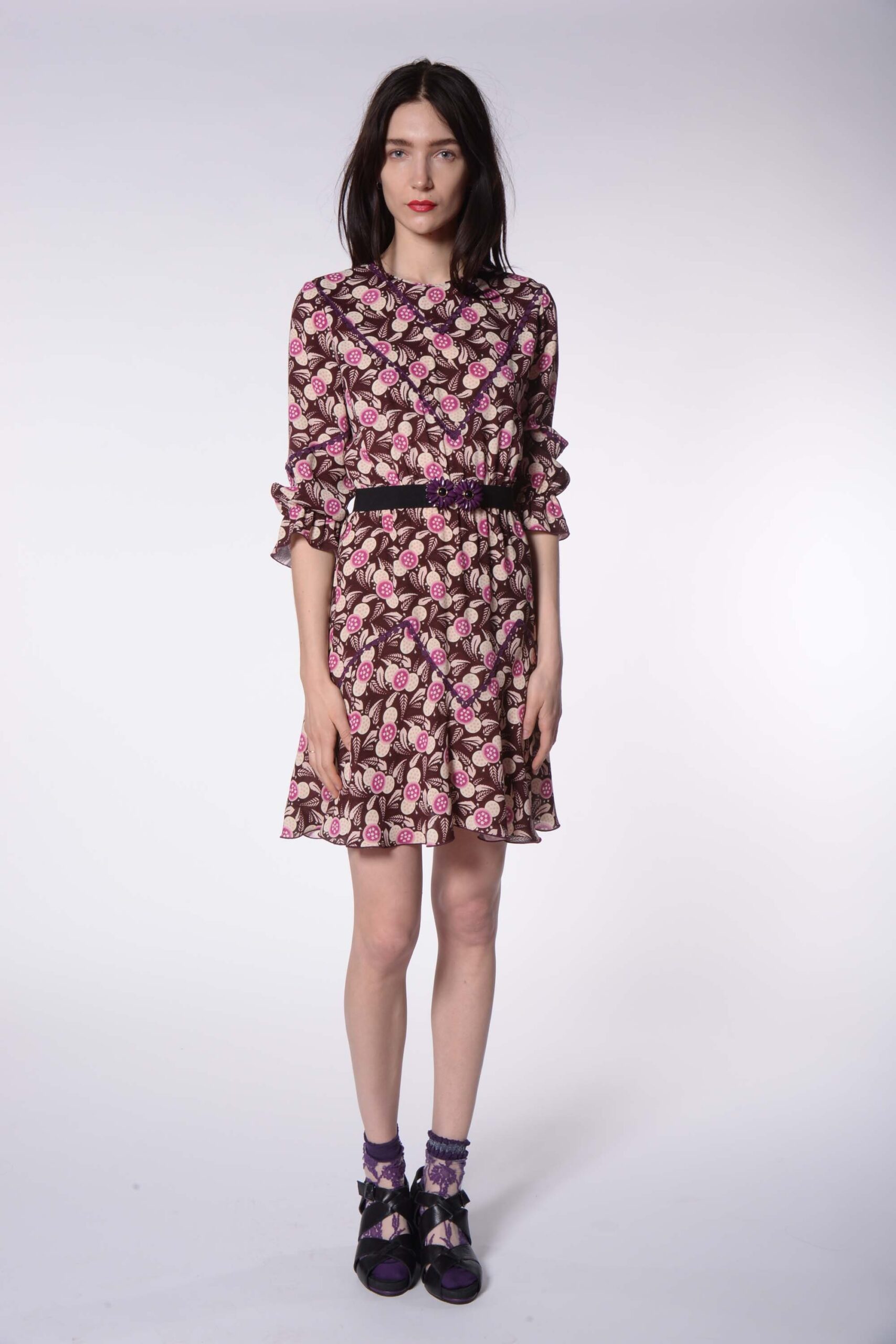 pink and purple floral dress