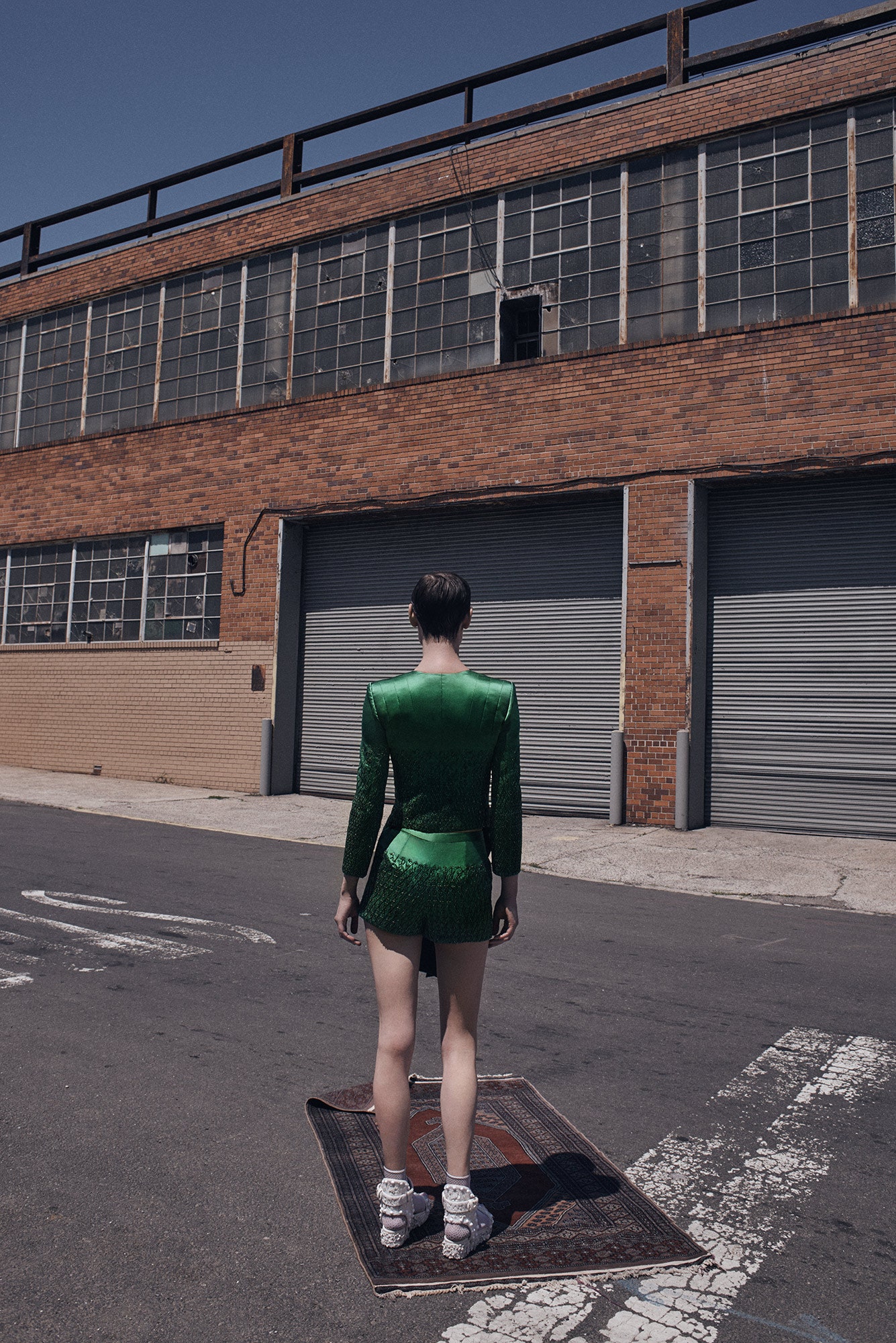 fitted green silk mini dress