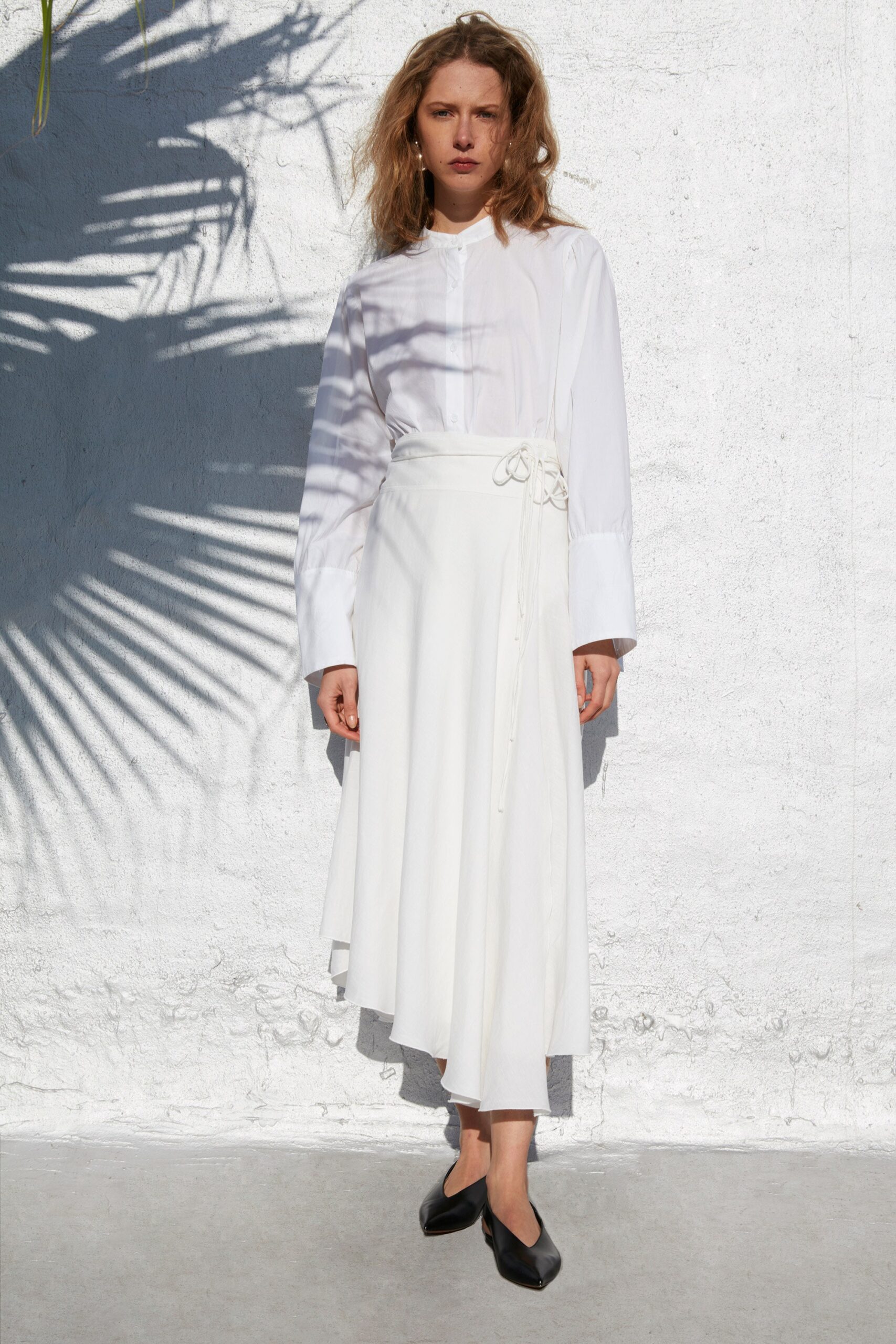 white cotton shirt and skirt