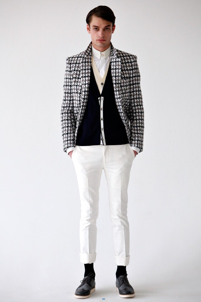 checked blazer with vest and pants