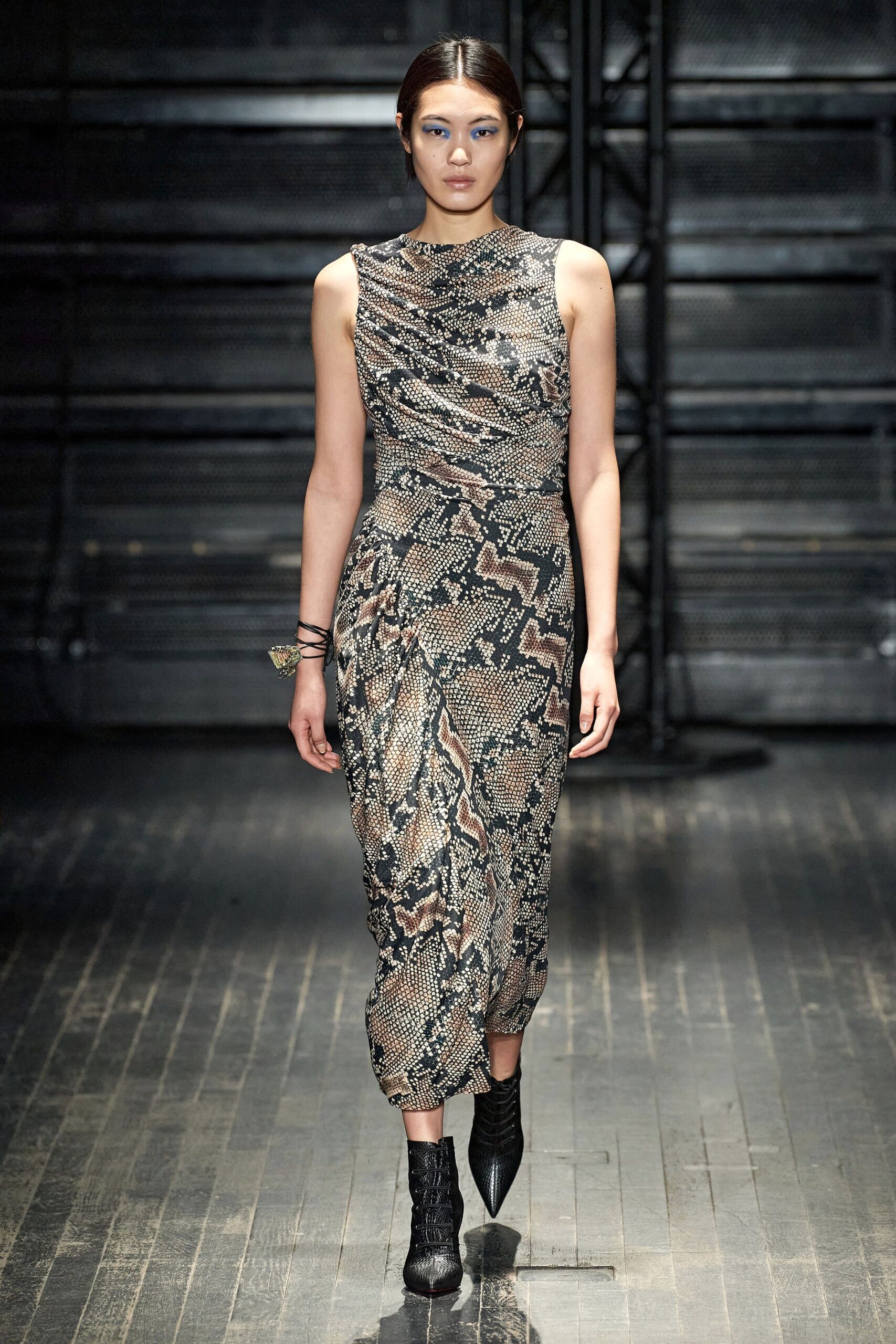 multi-colored silk sleeveless dress