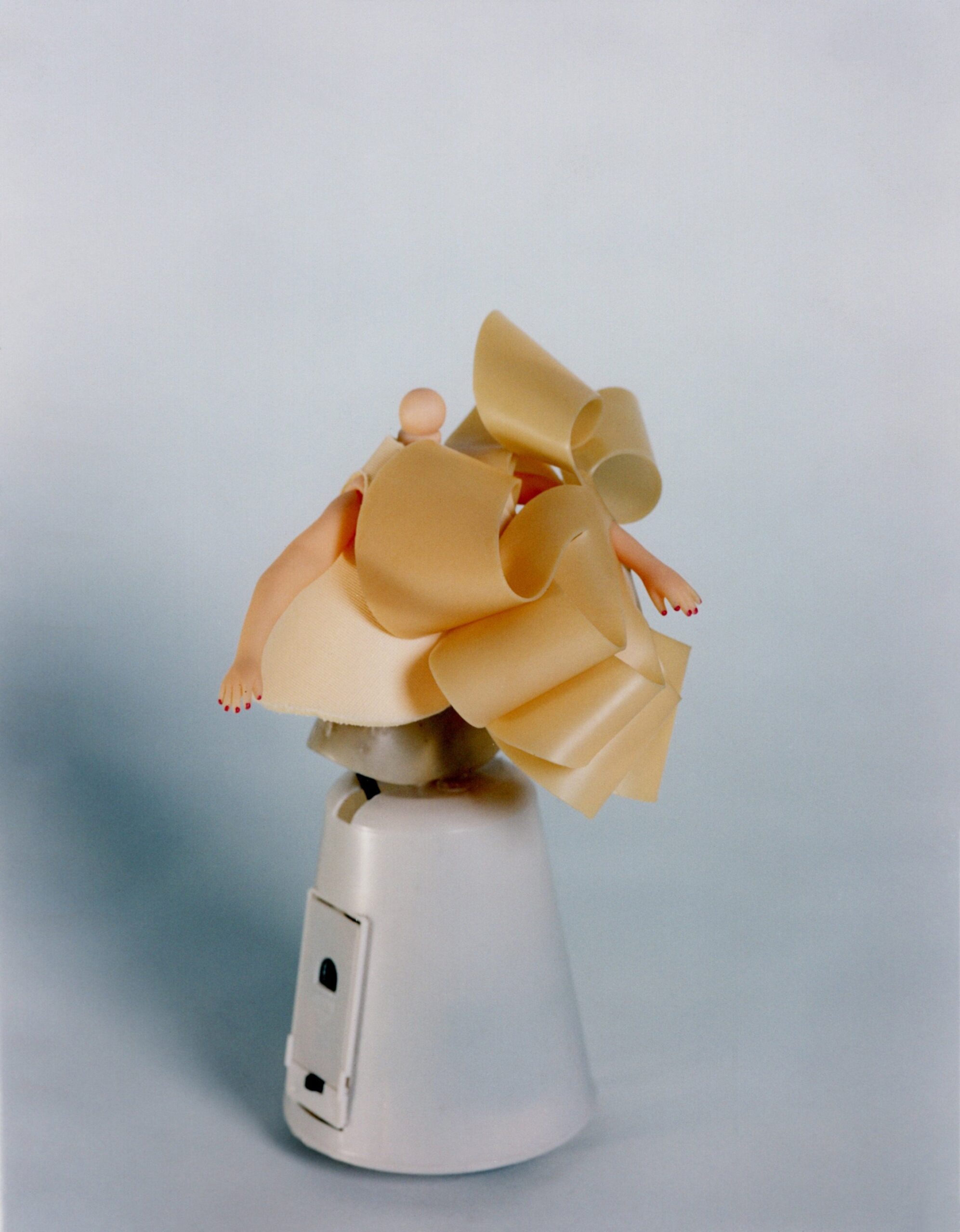 beige silk sleeveless dress