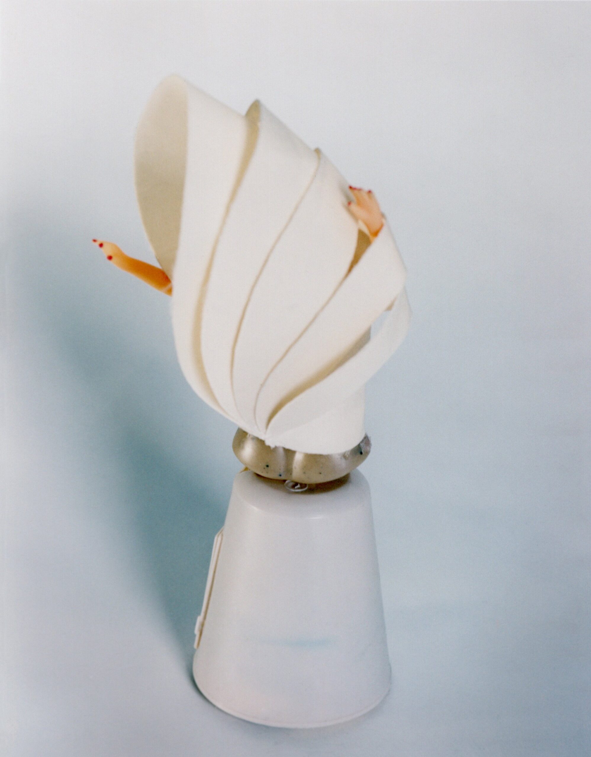 white silk draped midi dress