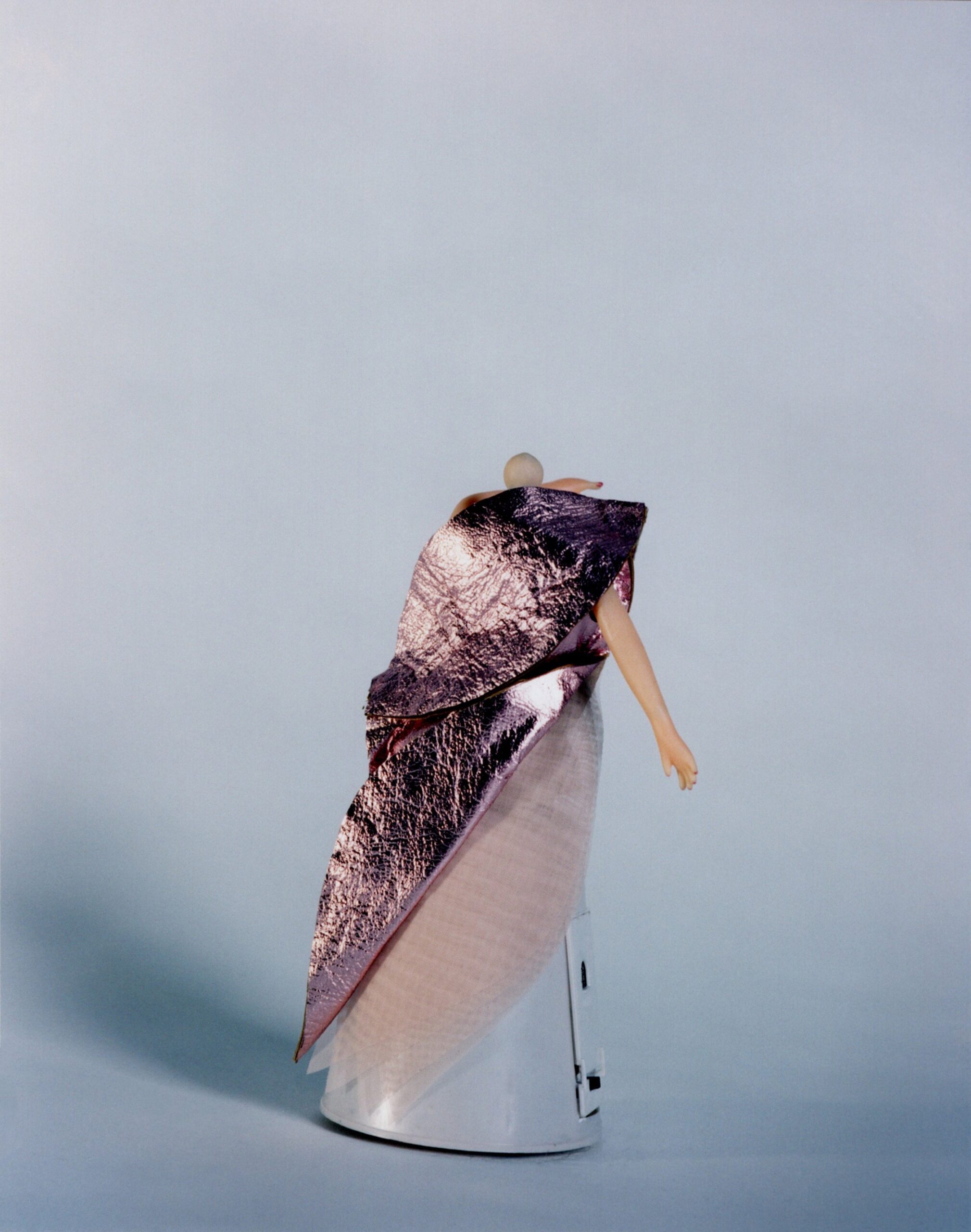 pink gold metallic gown