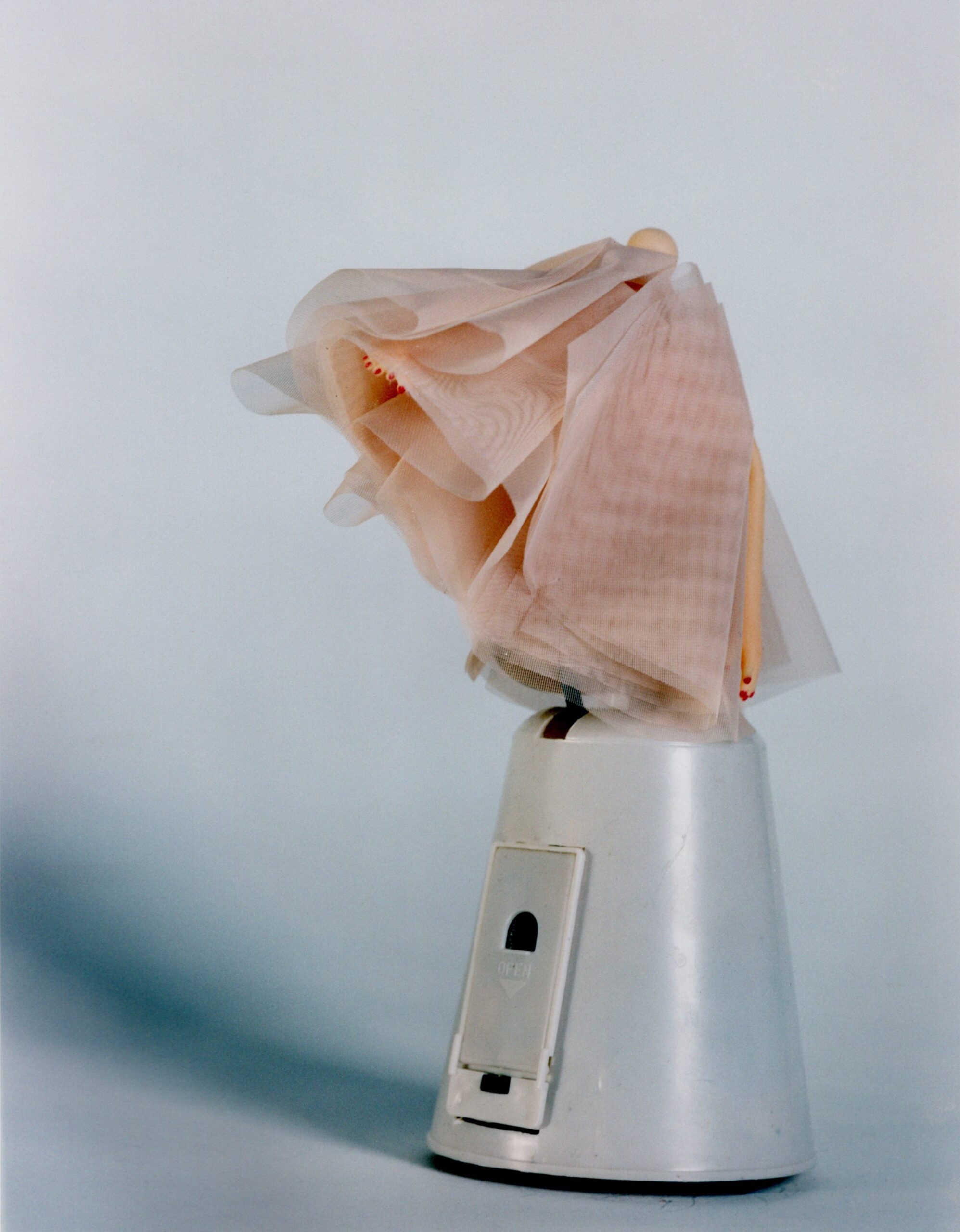 pink layered chiffon dress