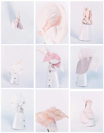 white and pink layered midi dress with cape