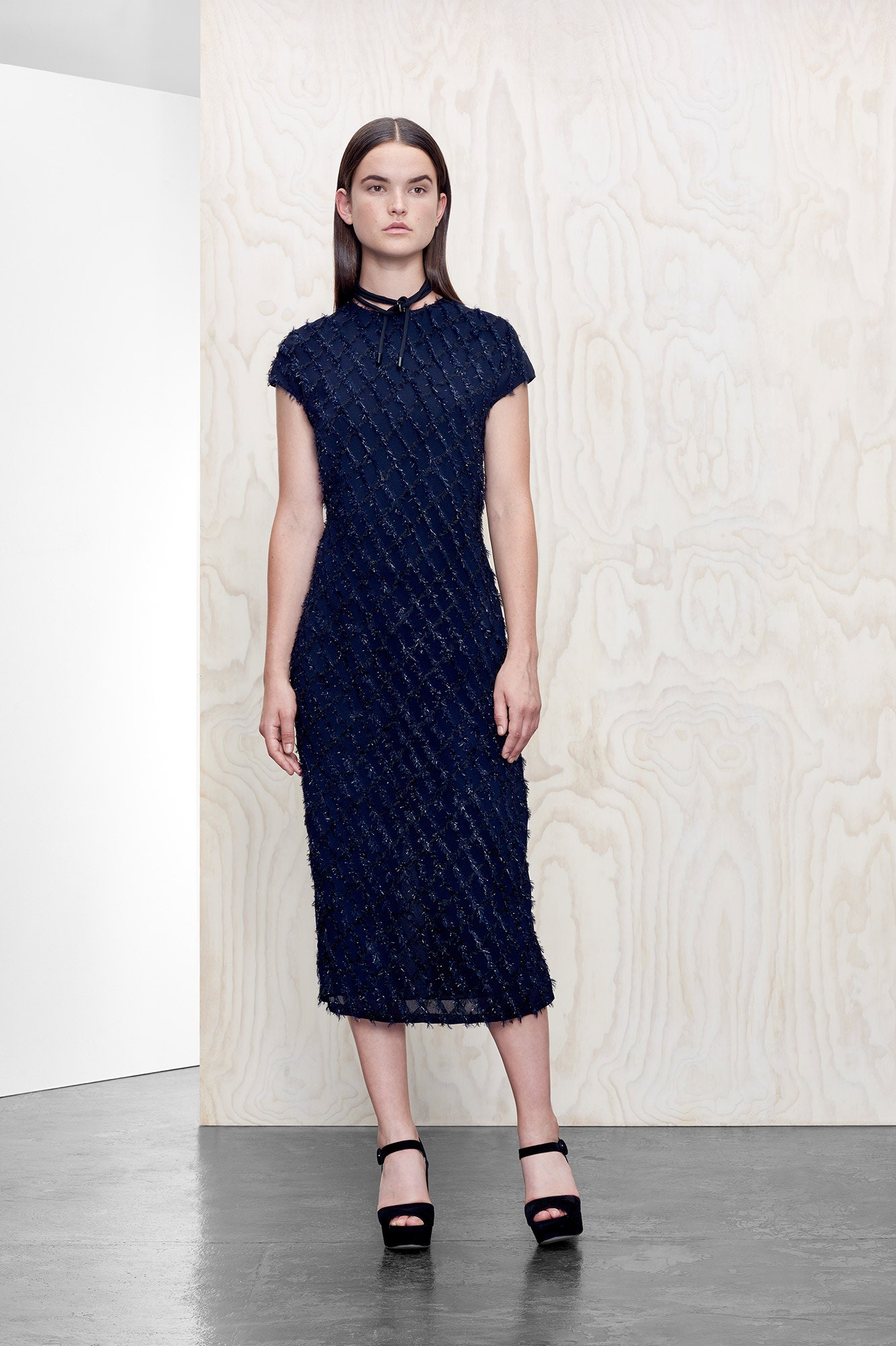 blue embroidered midi dress