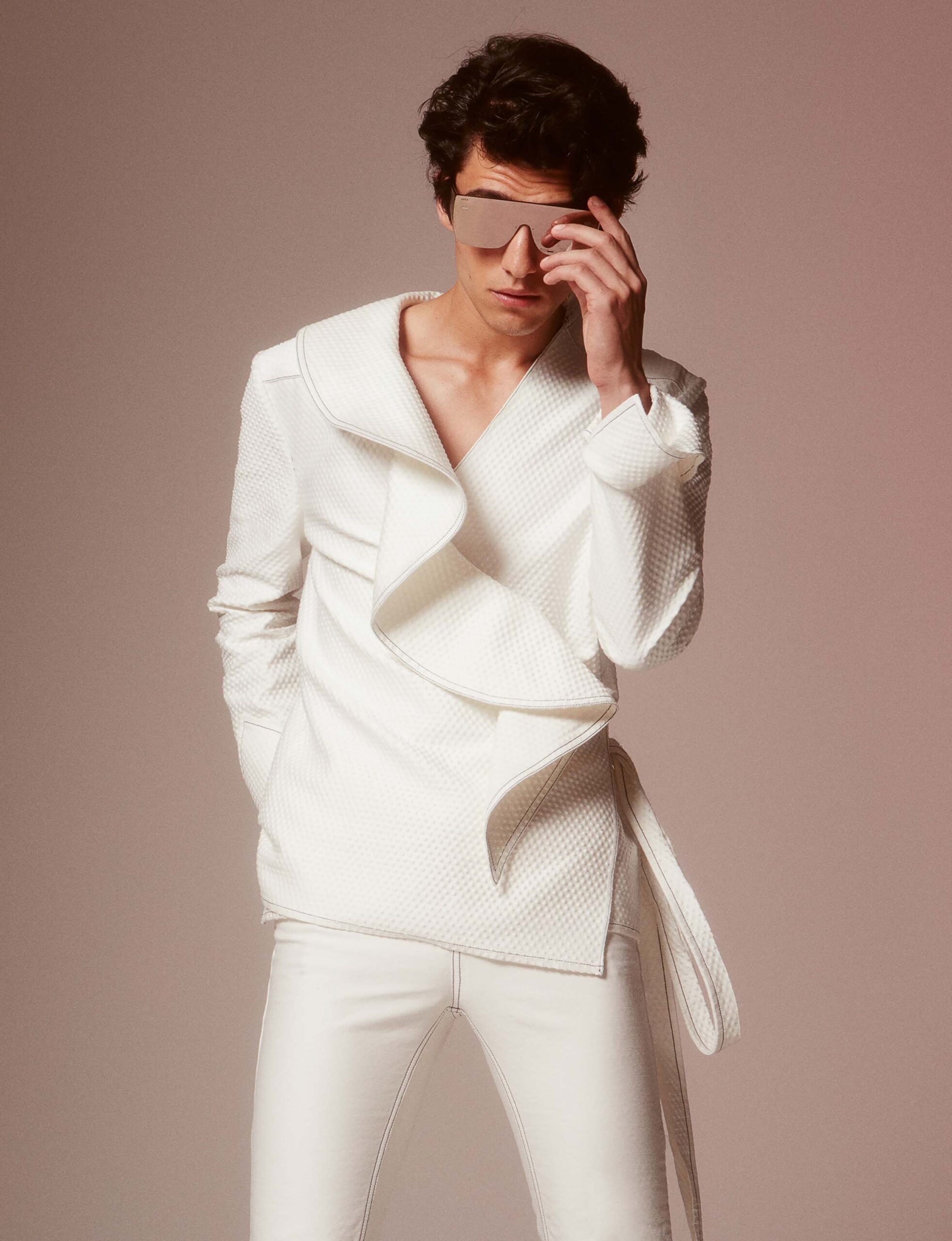 white fitted top and pants