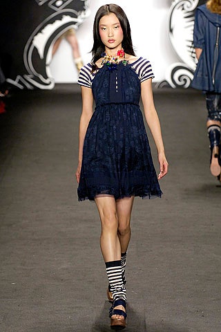 blue cotton sleeveless dress