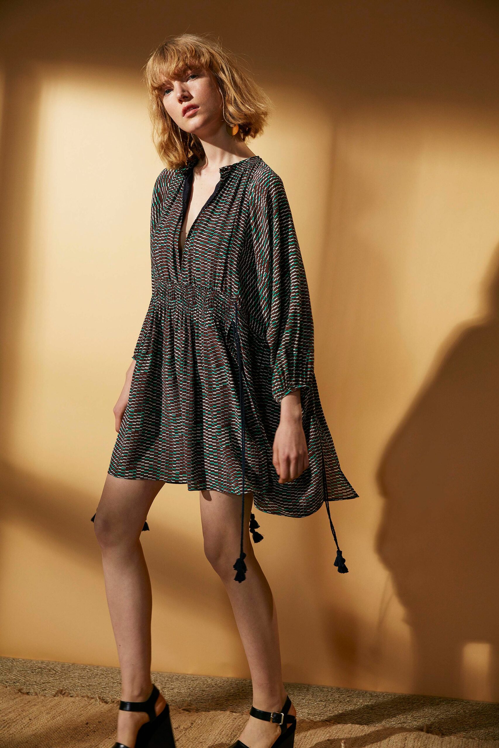 multi-colored relaxed mini dress