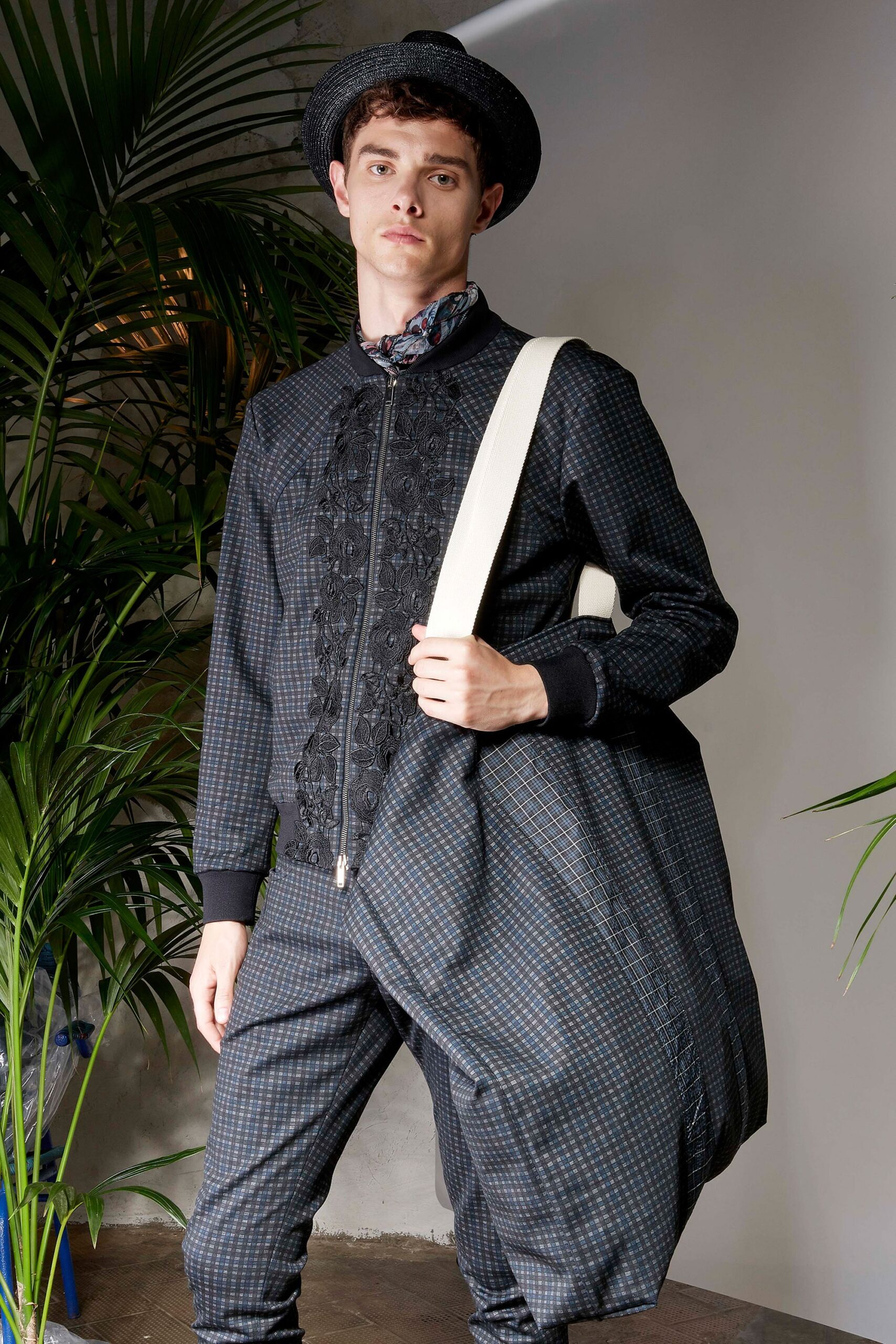 black fitted jacket with pants