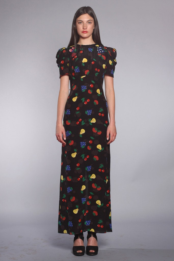 black printed maxi gown