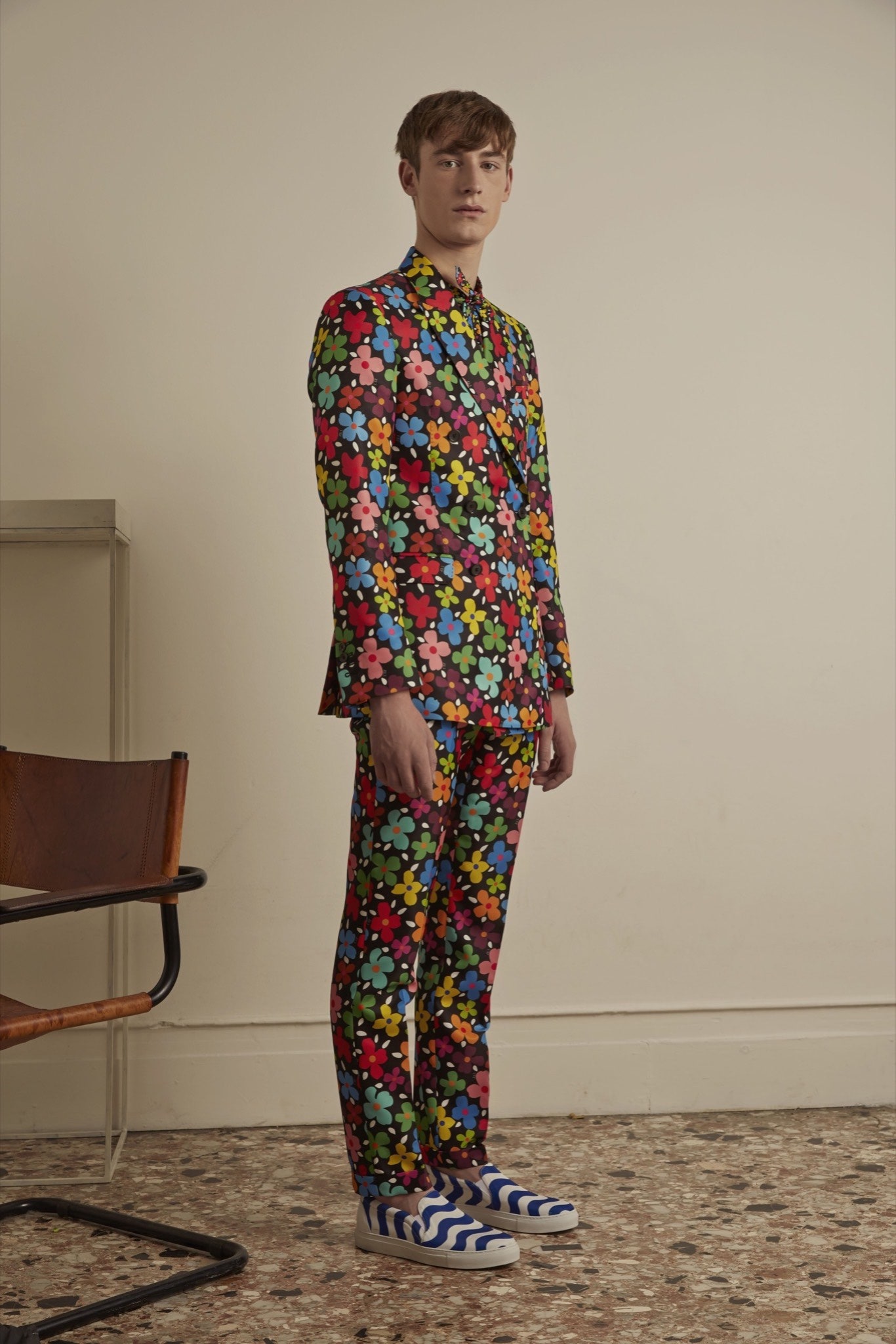colorful floral printed suit