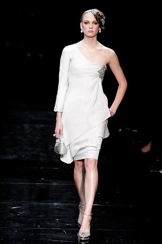 fitted white asymmetric dress