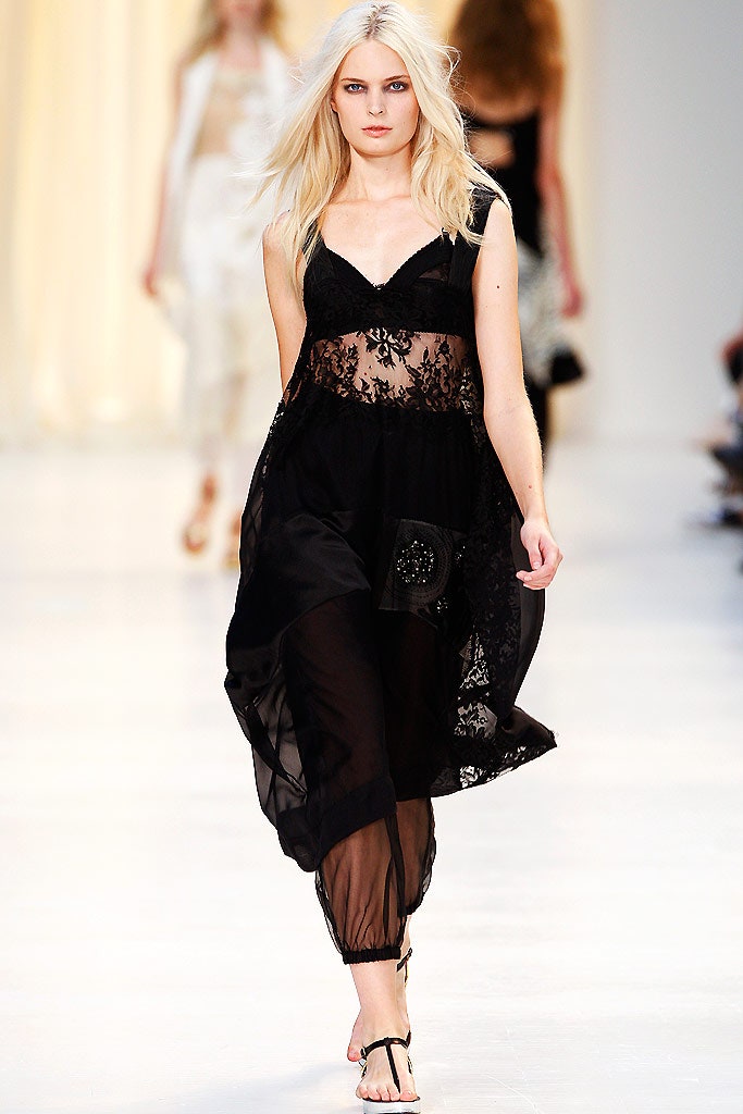 black sheer layered dress
