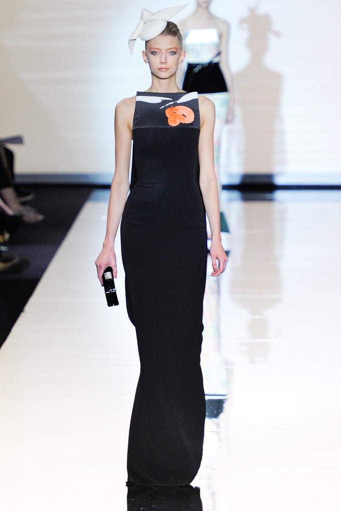black silk fitted gown