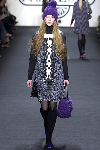 purple printed mini dress