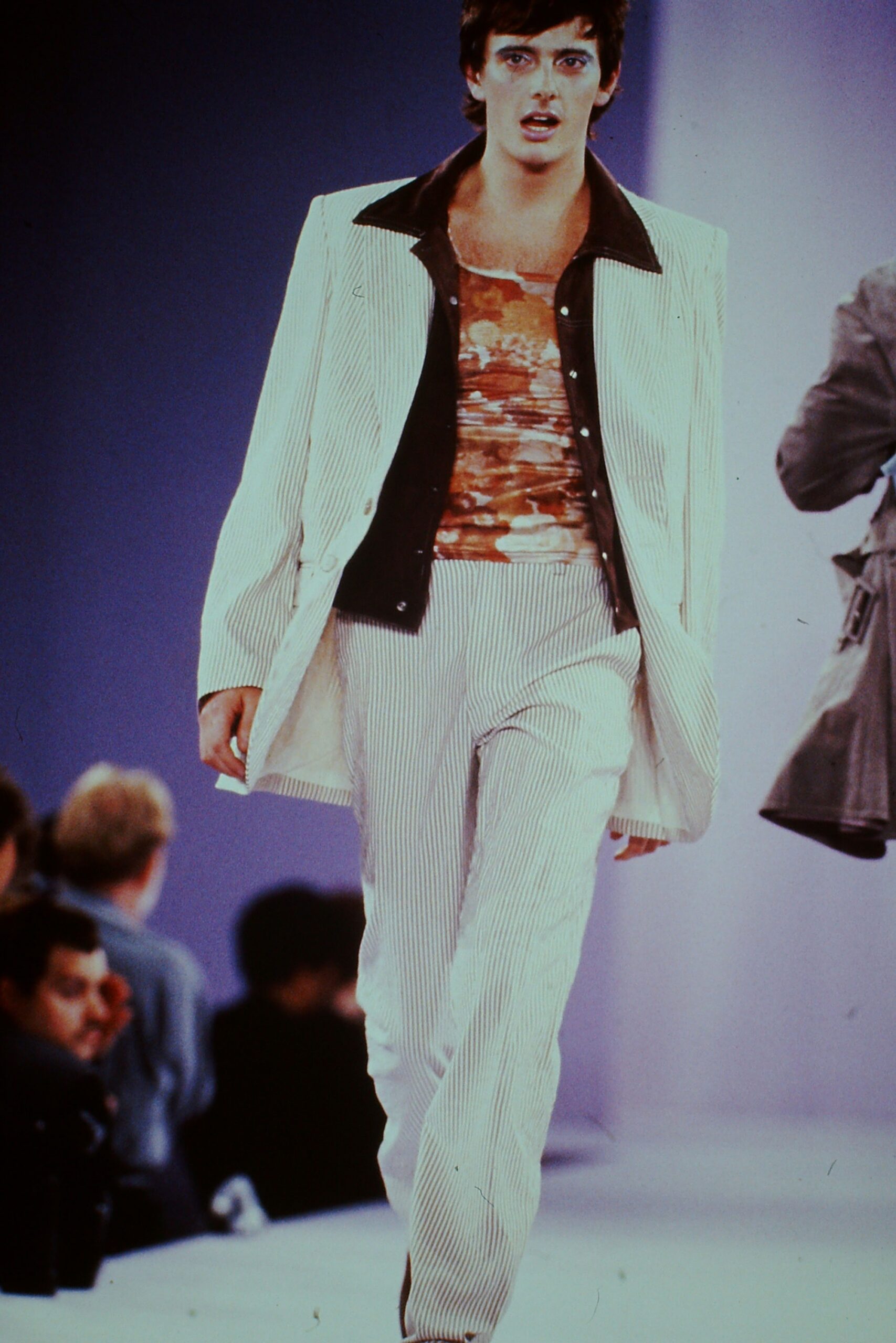 striped tailored suit with fitted top