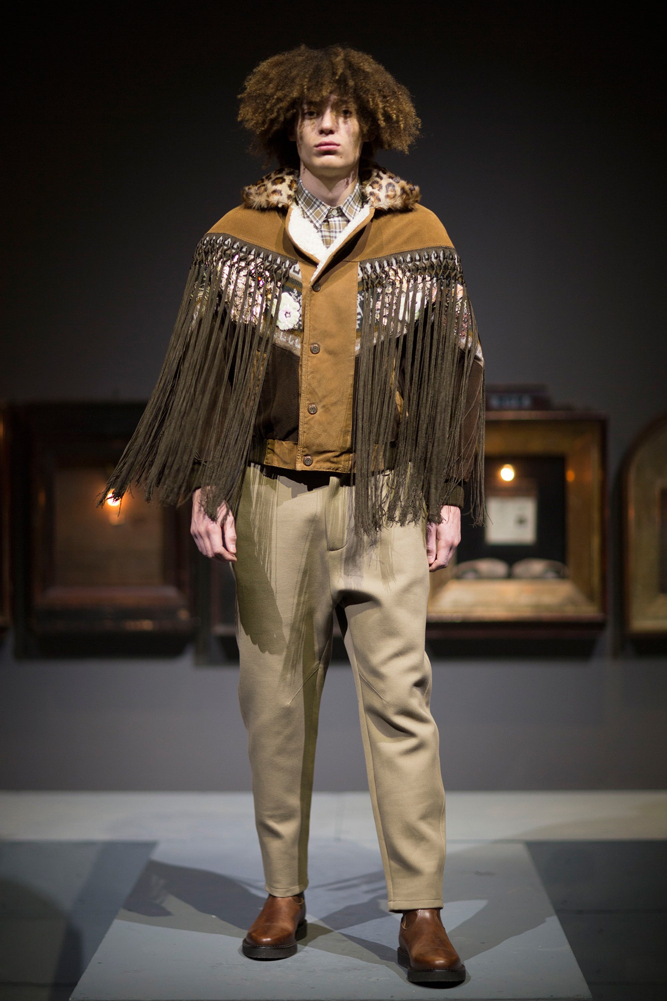 brown suede fringed jacket