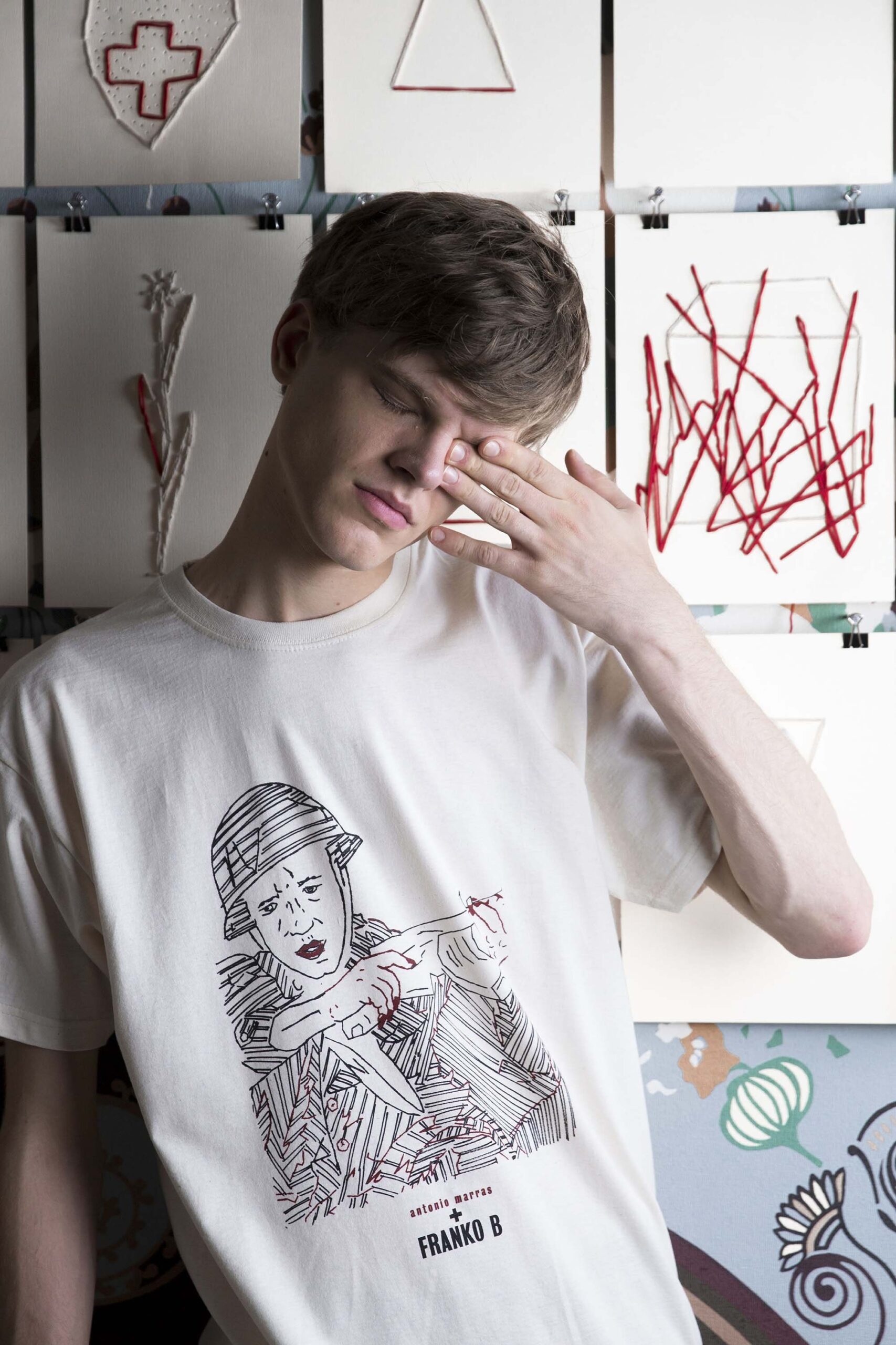 relaxed fit white printed t-shirt