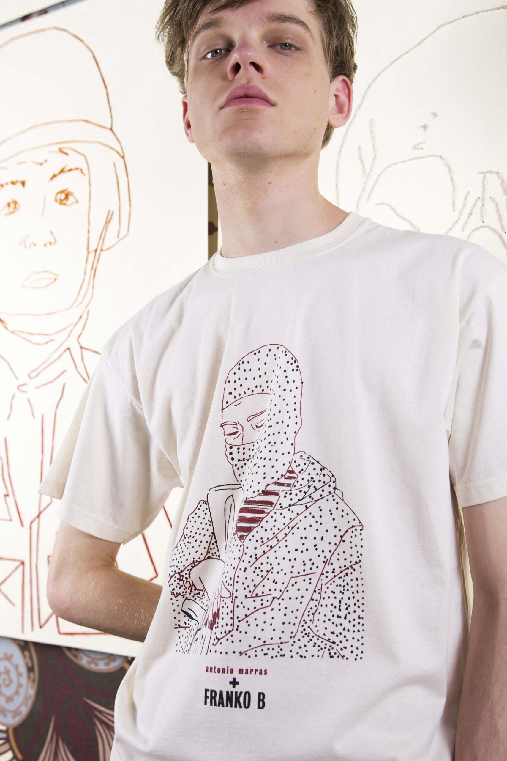 white printed t-shirt