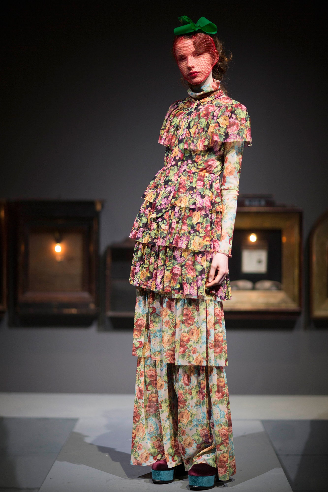 multi-colored tiered maxi dress