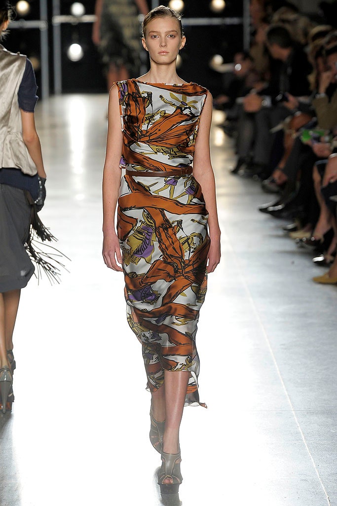multi-colored silk sleeveless dress