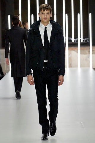 black fitted jacket with white shirt