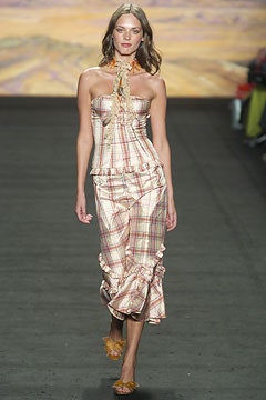 pink beige strapless ruffled dress