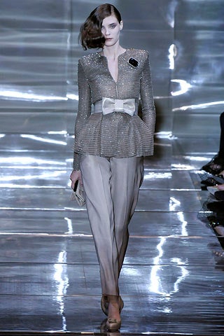 gray silk long-sleeve v-neck tailored pleated embellished blazer
