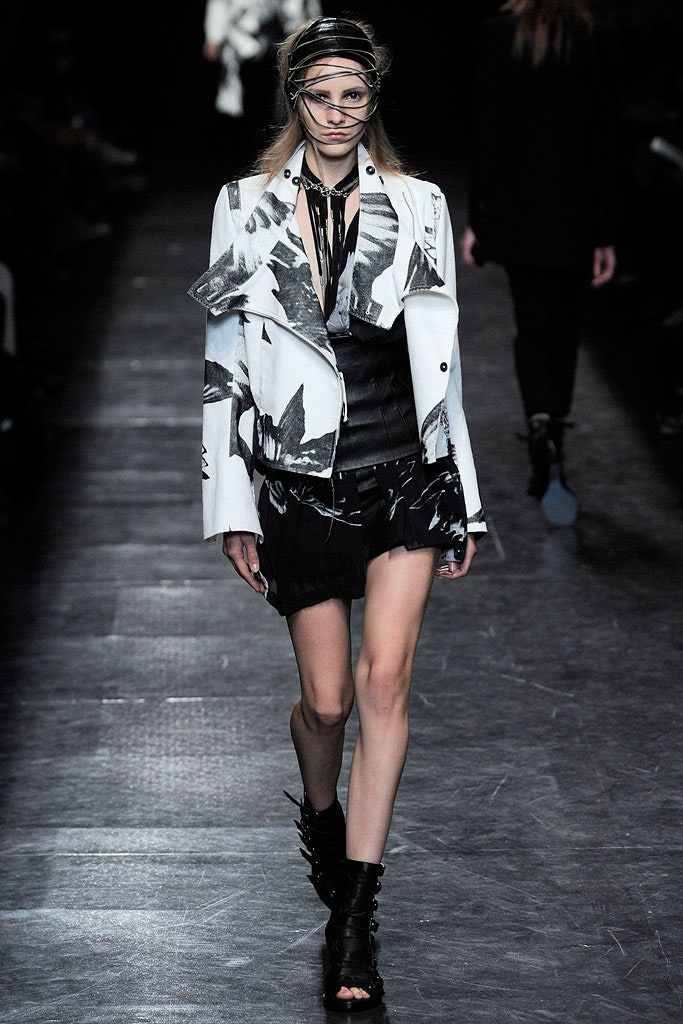 black silk mini dress with printed jacket