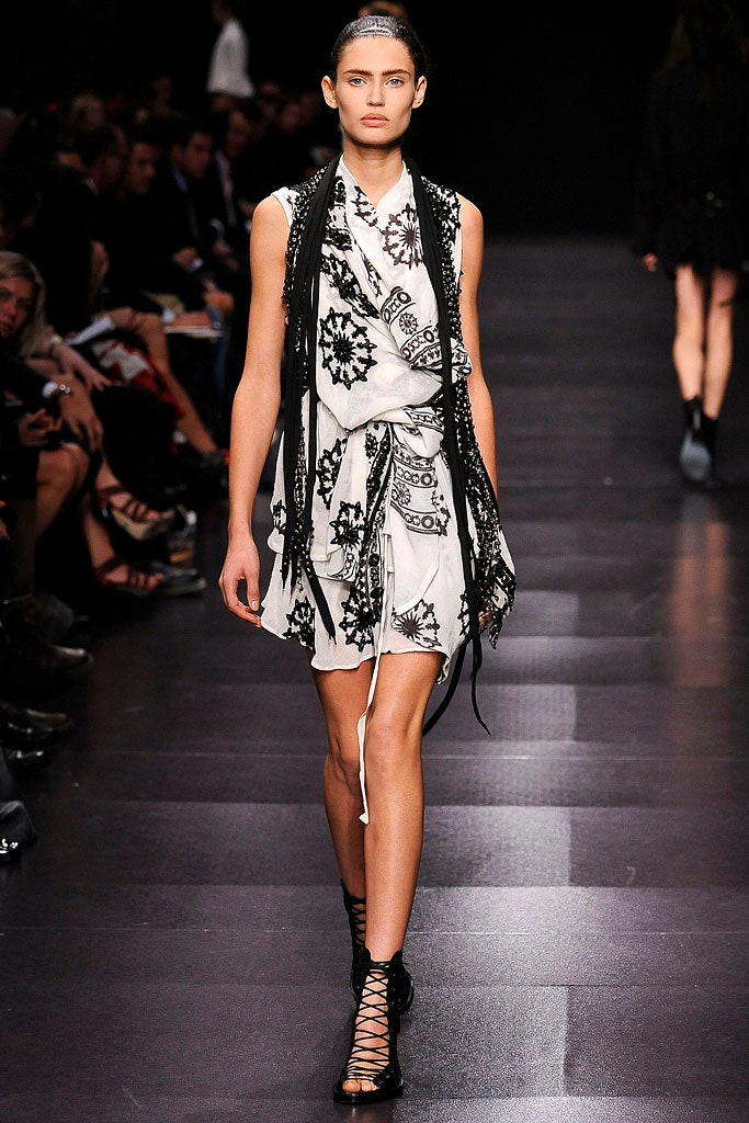 white and black printed mini dress