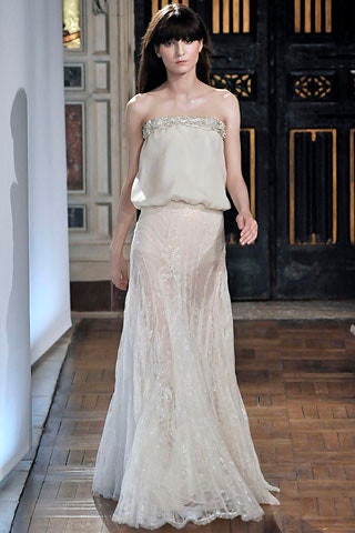ivory silk strapless gown