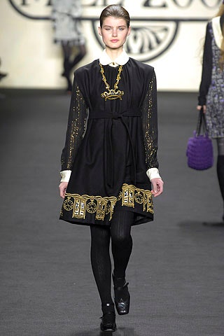black silk long-sleeve dress