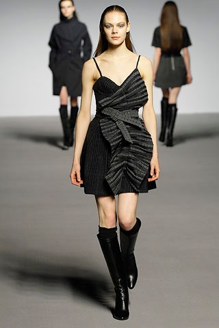 black leather fitted zippered boots