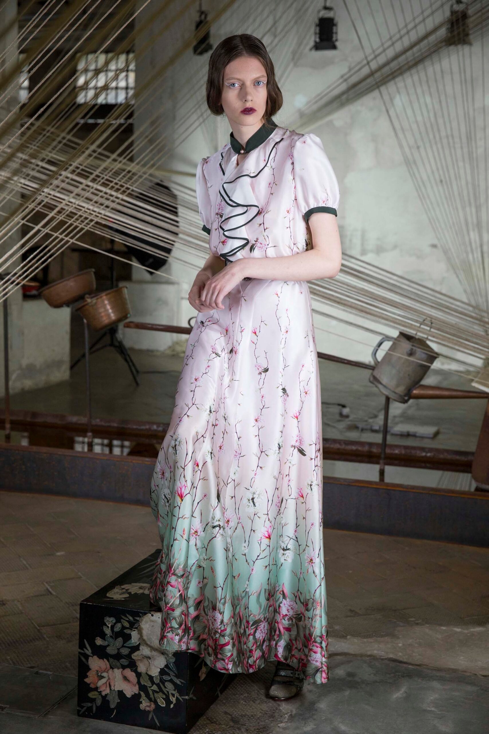 pink floral maxi dress