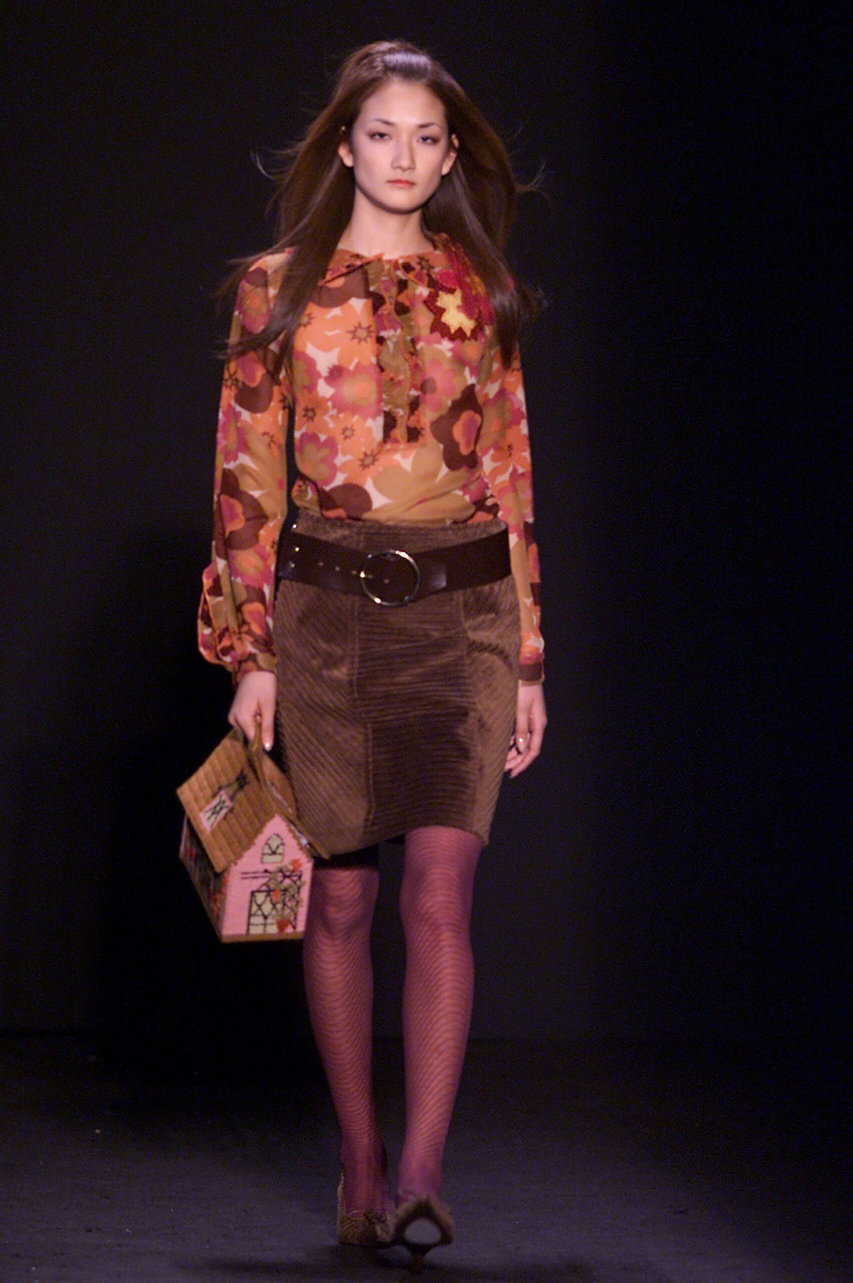floral blouse and pencil skirt