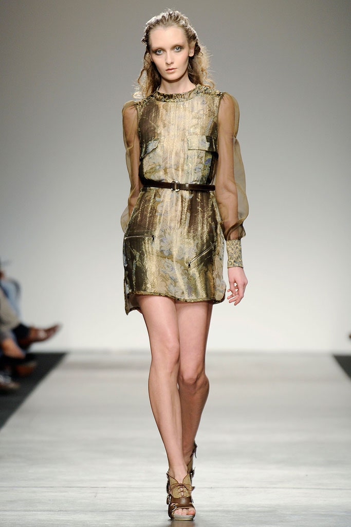 gold brown pleated mini dress