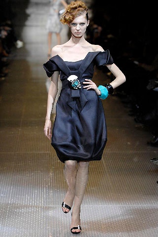 black silk off-shoulder dress
