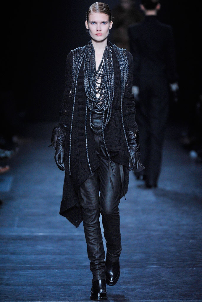 black wool coat with leather pants