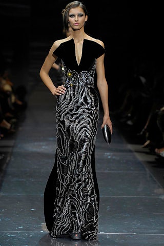 black velvet embellished gown