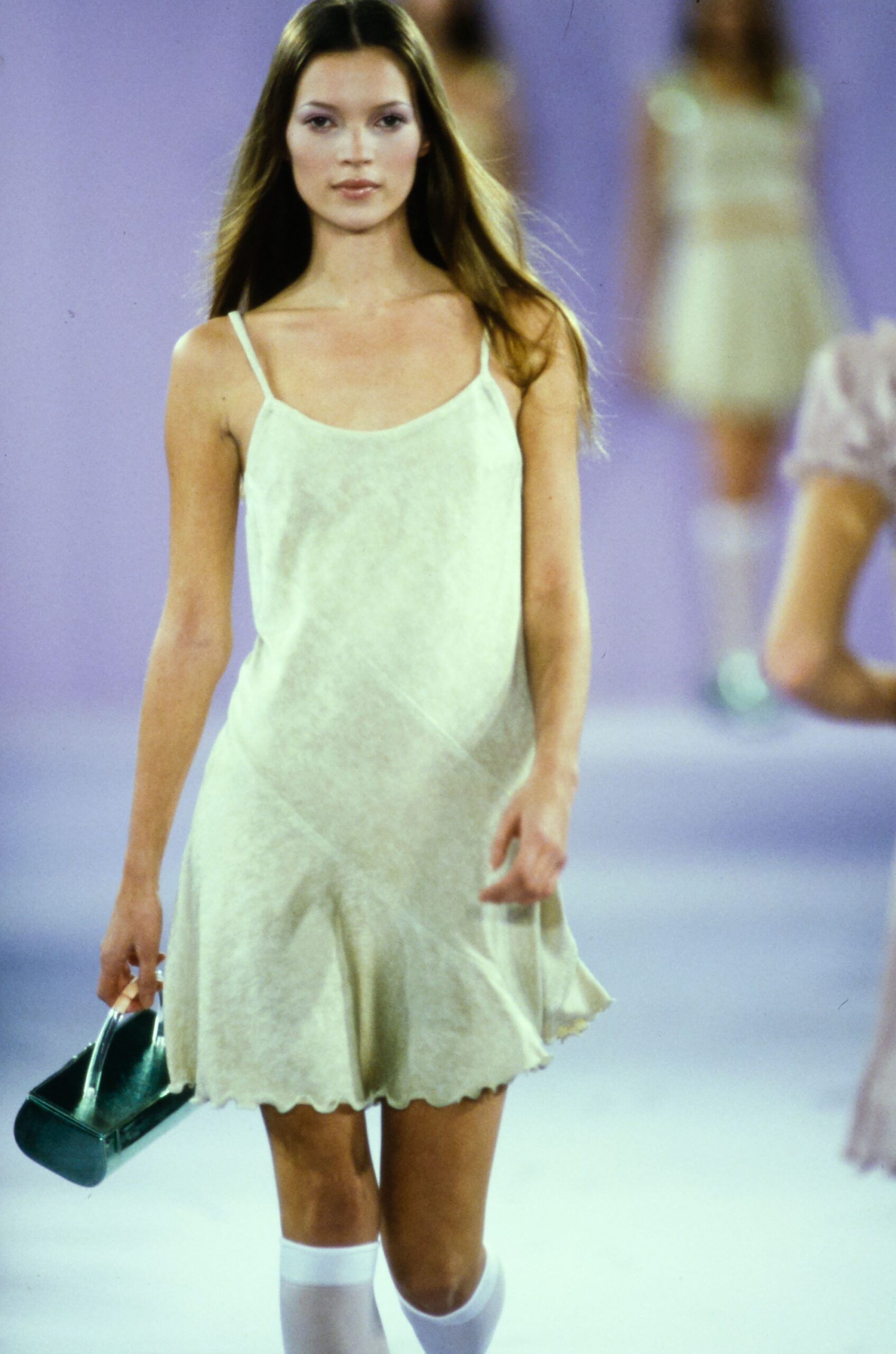 beige silk sleeveless dress