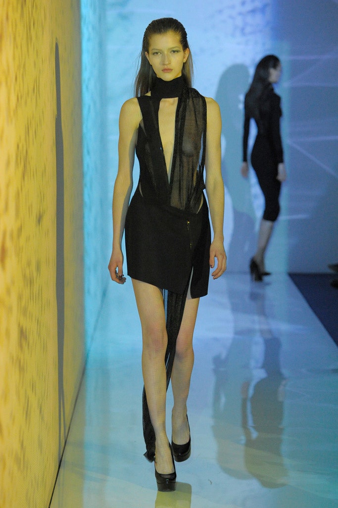 black silk sleeveless mini dress