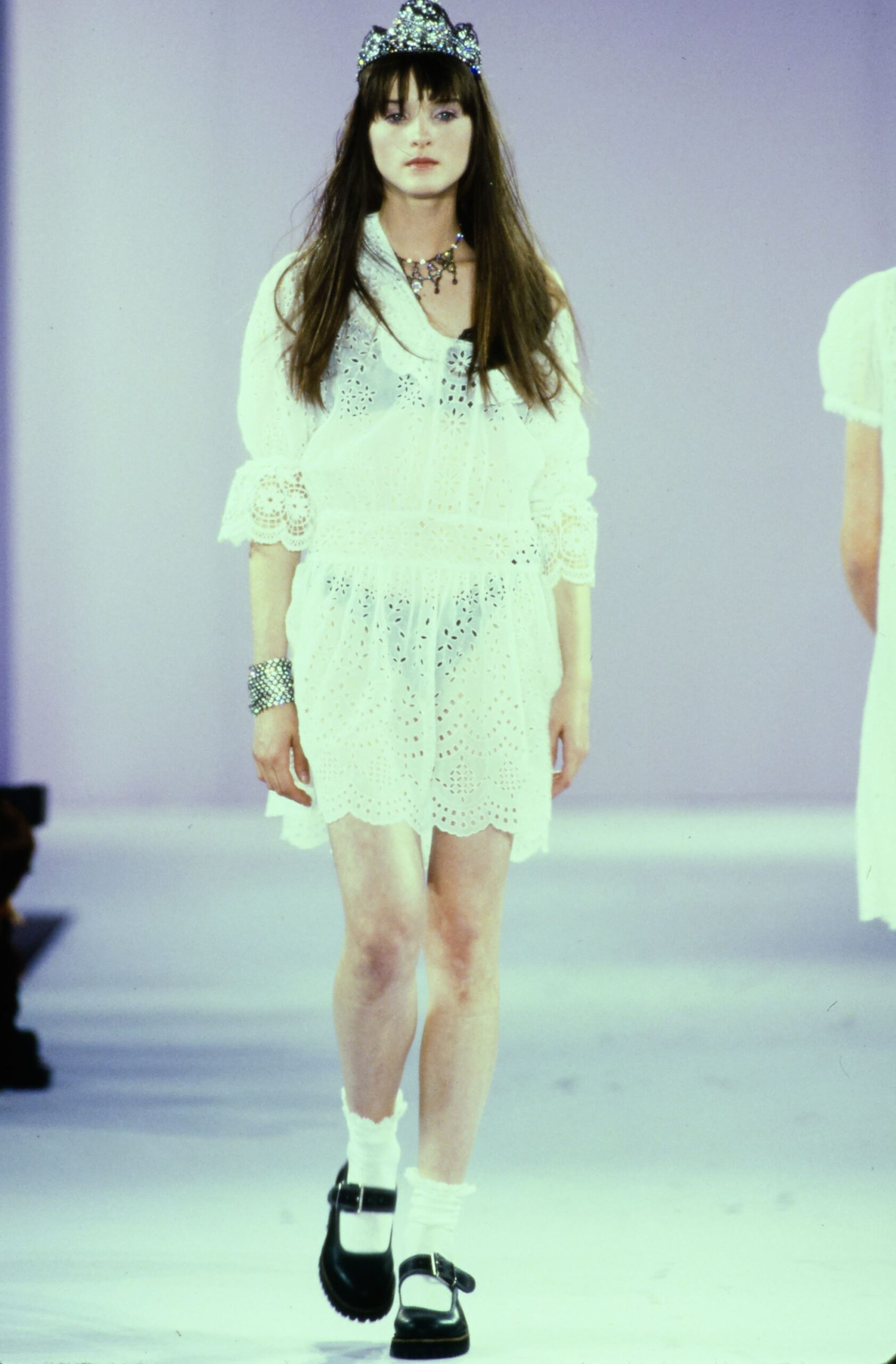 white embroidered mini dress