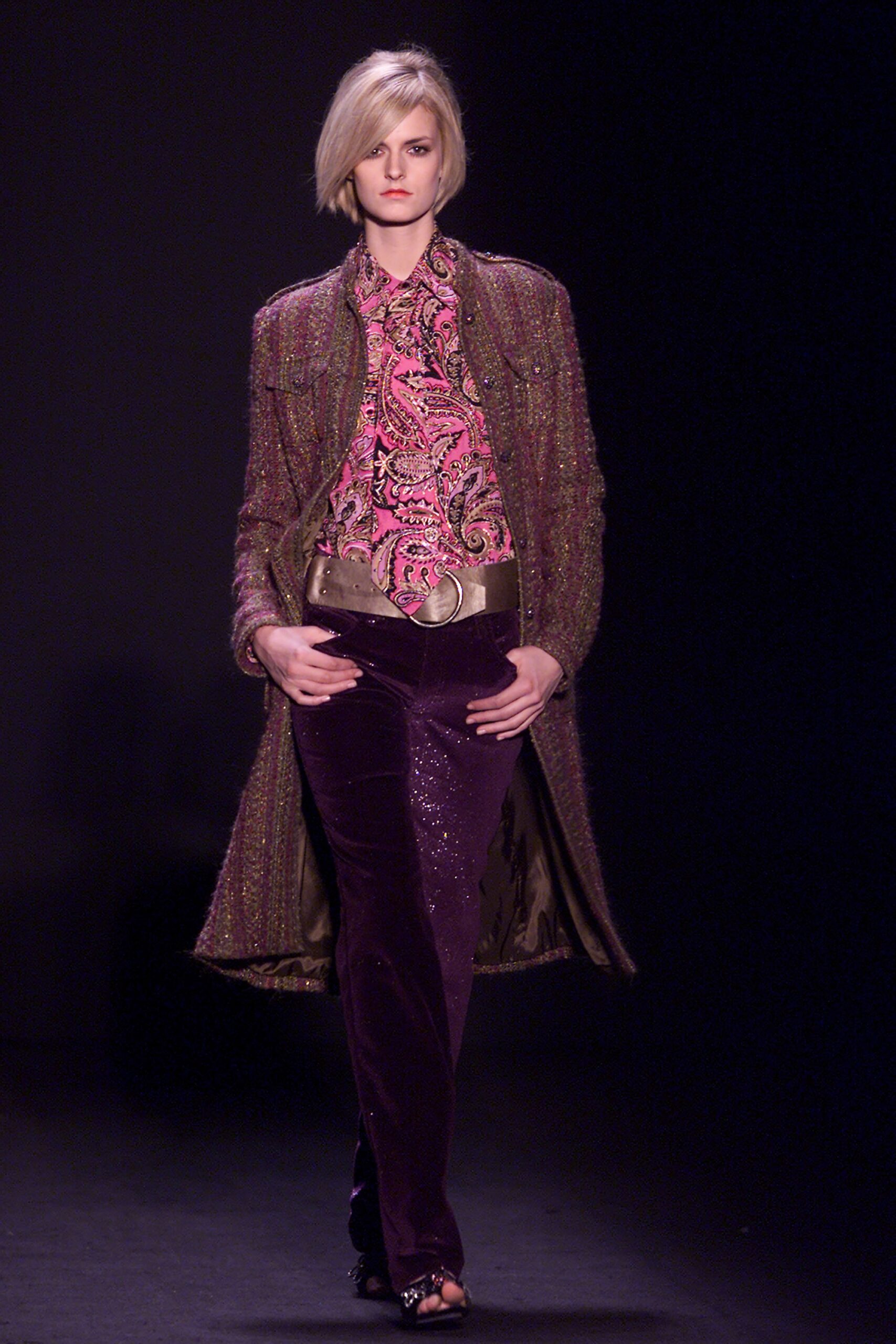 purple embroidered coat with pink shirt