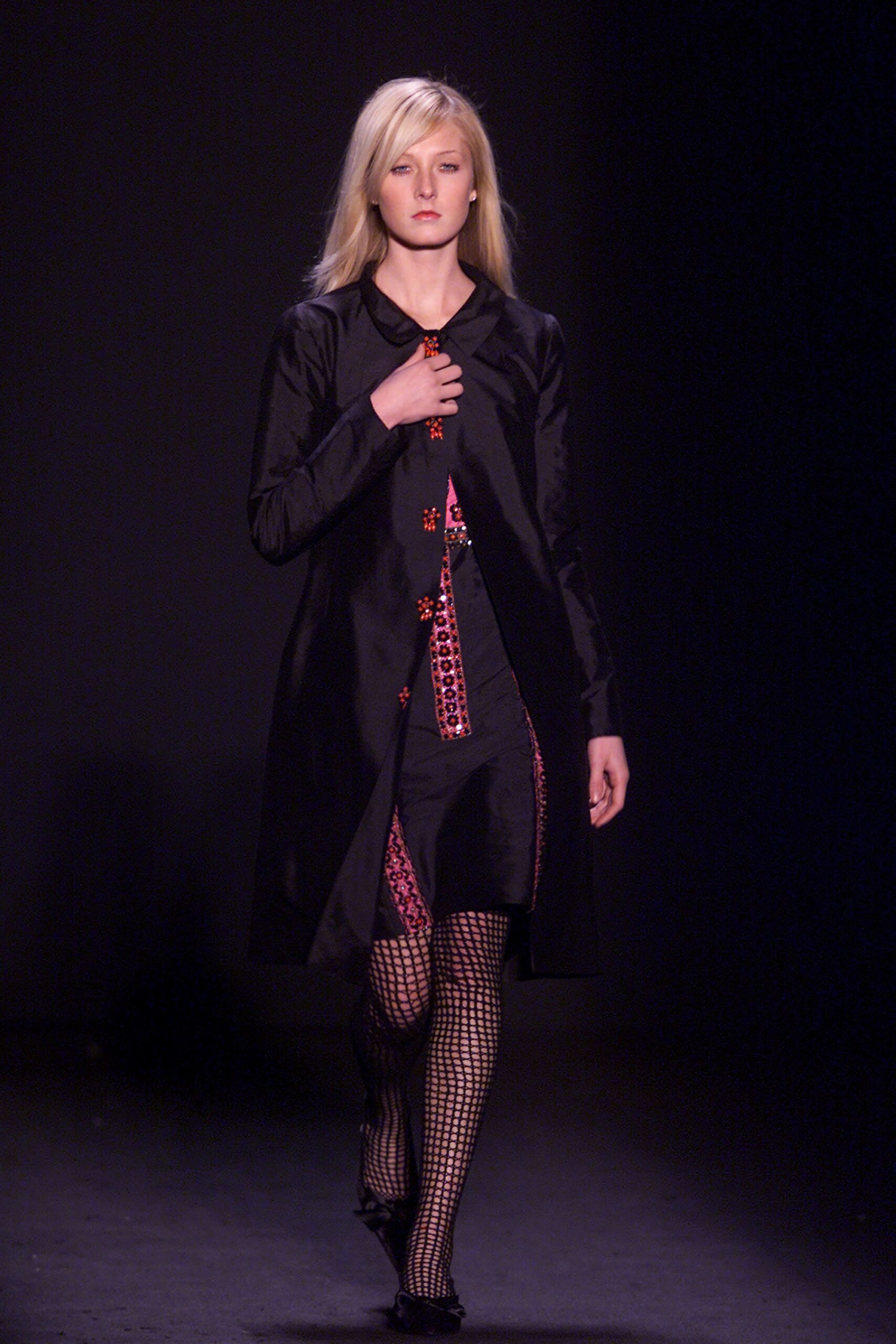 black silk coat and dress